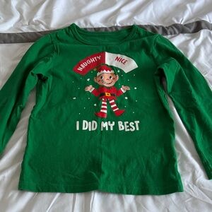 Place Green Naughty or Nice Elf Long Sleeve Tee